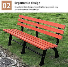 Rsmmpqa Park Terrace Bench Outdoor Bench, Weatherproof Garden Bench with Cast Aluminum e and Anticorrosive Plastic Wood, 2-3 Seat (Size : 120X38X73CM) ()