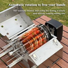 Fully Automatic Rotary Grill, 20 Charcoal Grills, Dual Power Supply Modes, 6-minute Fast Grilling, Smokeless Heating, Easy To Clean, Suitable for a Variety Of Ingredients