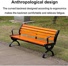 KYTGFH Garden Benches, Patio Bench Park Bench Outdoor Conversation Couch, Garden Terrace Benches, Outdoor Park Benches with Backrest Armrests, Outdoor Anticorrosive Wood Cast Iron Benche,120cm
