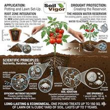 Soil Vigor Keep Plants Alive Without Water for Up to 2-Weeks - Super Absorbent Polymer Crystals - Potassium Polyacrylate for Lawns & Gardens - Reduces Watering 50% - Safe for Edibles (45 Pounds)