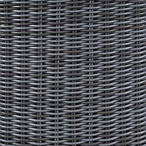 Modern Contemporary Outdoor Patio Side Dining Chair, Set of Four, Rattan, Grey Gray