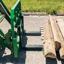Titan Attachments 72" Pro Series Extra Wide Pallet Fork Frame, 60" Fork Blades, Hook and Pin Mounting Style, Rated 5000 LB, Conus 2 Hay Spear Sleeves and 2" Receiver Hitch Included