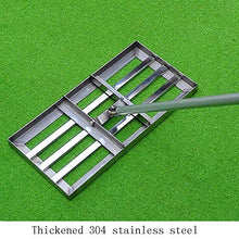 Aikimfuly Garden Lawn Level, Lawn Leveling Rake, with 43 Inch Handle, Heavy Duty Stainless Steel Large Capacity Lawn Leveling Tool Golf Equipment
