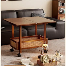 GKOKG Coffee Tables Side Table/Coffee Table Portable Home Furniture for Small Apartments Vintage Folding Cart Living Room Multifunctional Sofa Cabinet