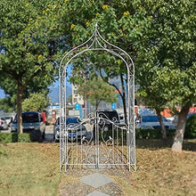 SDdPulse Retro Garden Arch, Metal Rose Arch Arbor,Climbing Plants Decoration Pergola Arbor,for Outdoor Lawn/Terrace/Garden Entrance,Easy to Assemble,2 Styles (Antique White B)