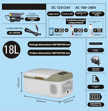 AWMGPDDBTO Mini Fridge 18L/25L Portable Compressor Fridge