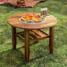 Double-Layer Fire Pit Table, Outdoor Fire Pit Bowl with Handles &Grills, Heating Barbecue Stove,Outdoor Fireplaces,Stove Tea Table, for Outside Patio Camping
