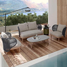 NEKCOCO Lounge Chair Outdoor Wicker Sofa Patio Terrace Garden Balcony Rattan Chair Leisure Sunscreen Waterproof Furniture