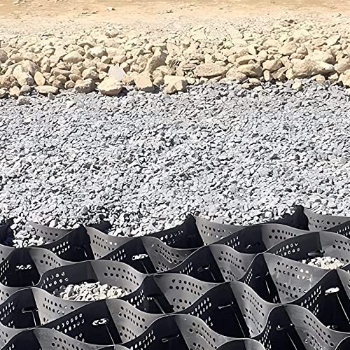 ZHOUHONG Ground Grid, Pea Gravel Grid Paving Grids/Mesh for Outdoor Driveway Walkways Subgrade Work, 5cm High Anti-Deformation Soil Slope Mesh (Color : W X L, Size : 5x7 m/16.5x23 ft)