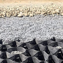 ZHOUHONG Ground Grid, Pea Gravel Grid Paving Grids/Mesh for Outdoor Driveway Walkways Subgrade Work, 5cm High Anti-Deformation Soil Slope Mesh (Color : W X L, Size : 5x8 m/16.5x26 ft)