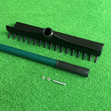 Level Lawn, Golf Sand Bunker Rake, Plastic Shank Aluminum Rod Heavy Duty Soil Lawn Leveler Tool Stainless Steel Lawn Push for Yard Golf