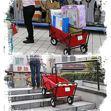 Lortix Heavy-Duty Folding Garden Trolley 4-Wheel Multifunctional Shopping Cart for Outdoor Camping & Fishing 150Kg Capacity Portable Khaki Pull Wagon