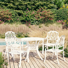 YUHI-HQYD 5 Piece Bistro Set,Afternoon Tea Suit,Party Furniture,Garden Dining Set Furniture,Perfect for Patio, Garden, Porch,Family Room,Sitting Area,Cast Aluminum White