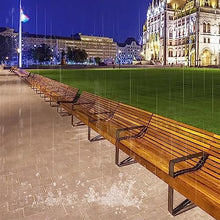 YHdtUO Garden Benches Outdoor Bench Chairs, Park Benches with Backrest and Armrests, Classic Steel Frame Solid Wood Bench Leisure Chairs for Patio Backyard Gardens P,Galvanized Steel-200 * 54 * 78CM