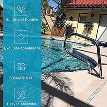 Easy-to-Install Handrails for Inground Pools Entrances 3-Bend Spa Rail Stainless Steel Deck Grab Ladder 81×57cm