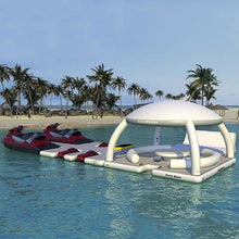GEPAS 7x3.5M Water Inflatable Bar Floating Platform for Multi-Person Rest Tent
