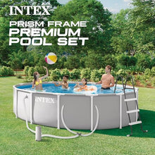 INTEX Prism Frame 15ft x 42in Round Above Ground Swimming Pool Set w/Pump
