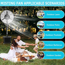 CUTPOIY Adjustable Pedestal Misting Fan with Oscillation, Commercial Outdoor Cooling Stand Fan for Patio, Restaurant, Workshop, 71cm/28in