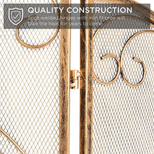 EliteBloom Fireplace Screen Cover - Decorative Iron Safety Screen for Heat & Spark Protection, Flat Art Design for Home Decor,