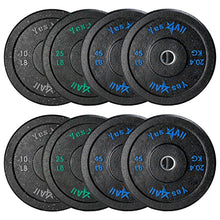 Yes4All 2-Inch Bumper Plate Olympic Rubber Weight Plate 250LB Plate Set