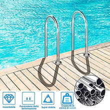 Etsuosy Pool Ladder 304 Stainless Steel, 2-Step Inground Swimming Pool Ladder with Anti-Slip Steps, 20 x 9 x 54 Inches, 440 lbs Load Capacity