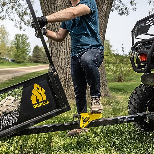 Gorilla Carts Rugged Outdoor ATV Trailer Utility Garden Cart 1400 lb Capacity Black