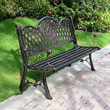 KLYCHF Garden Bench Outdoor Bench Patio Bench Front Porch Furniture Park Terrace Bench Outdoor Bench Weatherproof Cast Aluminum Retro Garden Bench Dec