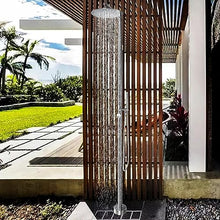 MKLFBY Outside Shower Portable Garden Shower W/Adjustable Shower Head & Valve Controls, Vertical Stainless Steel Outdoor Shower Fixture System,for Holiday and Camping