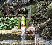 GenSDH Bamboo Frame Drip Car Flowing Water Landscape Bamboo Water Feature Fountain Outdoor Japanese Garden Feature Modern Decoration Handmade, 80Cm