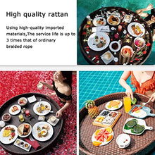 GYQSSD Floating Pool Tray, Willow Leaf Floating Plate Rattan Woven, Swimming Pool Floats for Adults for Sandbars, Spas, Bath, and Parties,Apricot