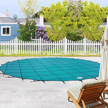 LZMZMQ Pool Cover Elastic/Loop Lock Covers Retractable, Diameter 1 1.5 2 2.5 3 3.5 4 4.5 5 5.5 6 6.5 7 M Round Inground Pool Safe Cover with Brass Accessories & Tool, Green Solid(7.9m/26ft)