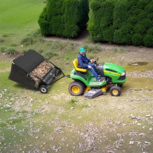 YINTATECH 48in Tow Behind Lawn Sweeper, 26 cu. Ft Leaf Grass Collector