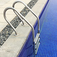 Stainless Steel Pool Ladder Swimming Pool Safety Railing for 1-1.4m Pool Ergonomics Curve Design 250lbs Load Capacity/Silver / 158x58x50cm (Silver 158x58x50cm)
