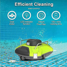 KANGJIEM Automatic Pool Vacuum, Cordless Robotic Pool Cleaner, Smart Pool Vacuum with 120 Mins Maximum Runtime, Dual-Motor, Self-Parking, for Above/In Ground Flat Pool Up to 1000 Sq Ft