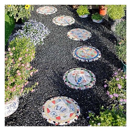 Etlegor Butterfly Stepping Stones Set, Outdoor Decorative Stone for Garden Cobblestone Funny Stepping Stone for Garden Outdoor Home Lawn Walkway Yard Decorations (Color : White, Size : 6PCS)