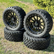 Huskey Parts Company Glossy Black Golf Cart Wheels/Tires Combo 23x10-14 Street Tire