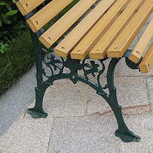 CUTPOIY Park Bench Patio Garden Bench Backyard Benches, Outdoor Park Chairs, Garden Benches, Retro Garden Benches with Plastic Wood Seat Panels and Backrests, Decorative Benche, 120cm