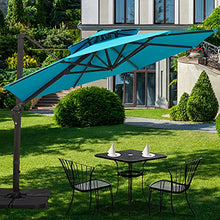 Sunnyglade 11FT Double Top Cantilever Patio Umbrella Deluxe Offset Blue