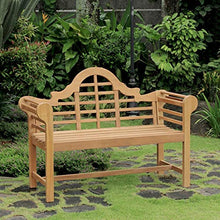 Misc 4ft Teak Bench Natural Traditional Backed