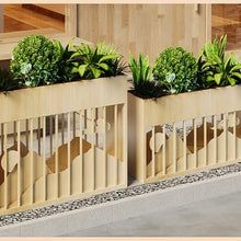 FYorbitH Flower Box Wood Grain Planter Box Flower Trough Green Plant Container Partition(Medium)