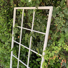 Classic Metal Garden Trellis, White, with 12" Ground Stake, Plant Trellis, All Aluminum, Handmade, 65" x 27", Garden Decor