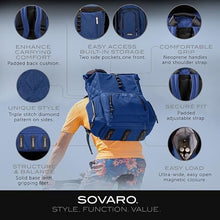 Lennox Backpack Cooler, Royal Black 28 Can Beach Cooler Backpack with 3,350D Nylon Lining, Backpack Coolers Insulated Leak Proof by Sovaro