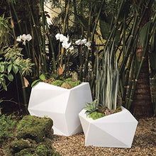Crescent Garden Modern Geometric Origami Planter, Plant Pot, 23-Inch (Caviar Black)