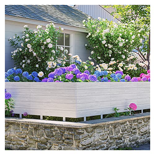 Garden Wooden Fence,Plug-in Tree Decorative Edging Border,Easy DIY Flexible Landscape Lawn Partitions for Patio Pathway,White,10PCS(100X100CM)