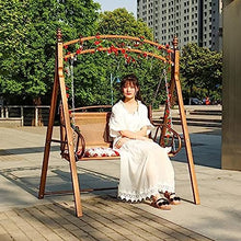 2 Person Patio Swing Seat, Kids Swing Chair Double Garden Seat for Patio, Garden, Poolside, Balcony,Brown,Friendly321