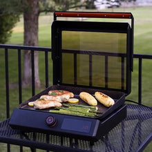 Family Yard Outdoor Electric Tabletop Griddle with Hood Camping Grill Bbq