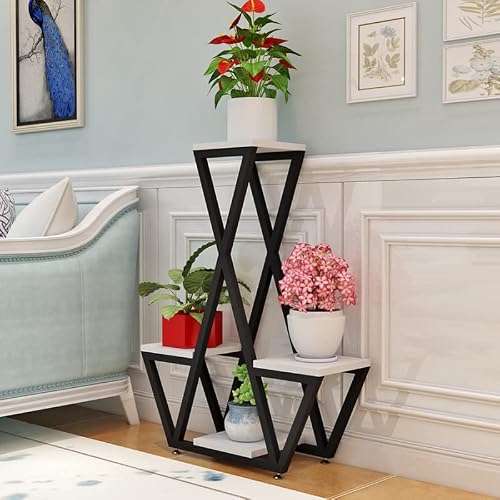 RWGOVLU Flower Stand Metal Plant Shelf Modern Multi-layer Wrought Iron Flower Stand Floor-standing Living Room European Creative Indoor Plant Racks Plant Stand