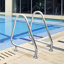 BSNANCA Swimming Pool railings, Stainless Steel Swimming Pool Hand Rails, Pool Rails with Fast Bases, for humanized Swimming Pool handrails on The Pool Wall 2PCS (Silver 81x90cm) (Silver 81x90cm)