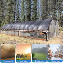 AHWEKR 90% Black Shade Cloth, 45ft x 46ft Durable Mesh Tarp with Grommets, Resistant Garden Sun Shade Netting with Taped Edge for Plant Cover, Greenhouse, Patio, Tomatoes, Chicken Coop, Barn Kennel
