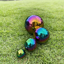 YDJIANCAI 1 Pcs Gazing Ball, Stainless Steel Mirror Ball Reflective Garden Sphere, Gazing Globe for Home Garden Pond Outdoor Swimming Pool Decoration, Rainbow(Size:18.89in/48cm)